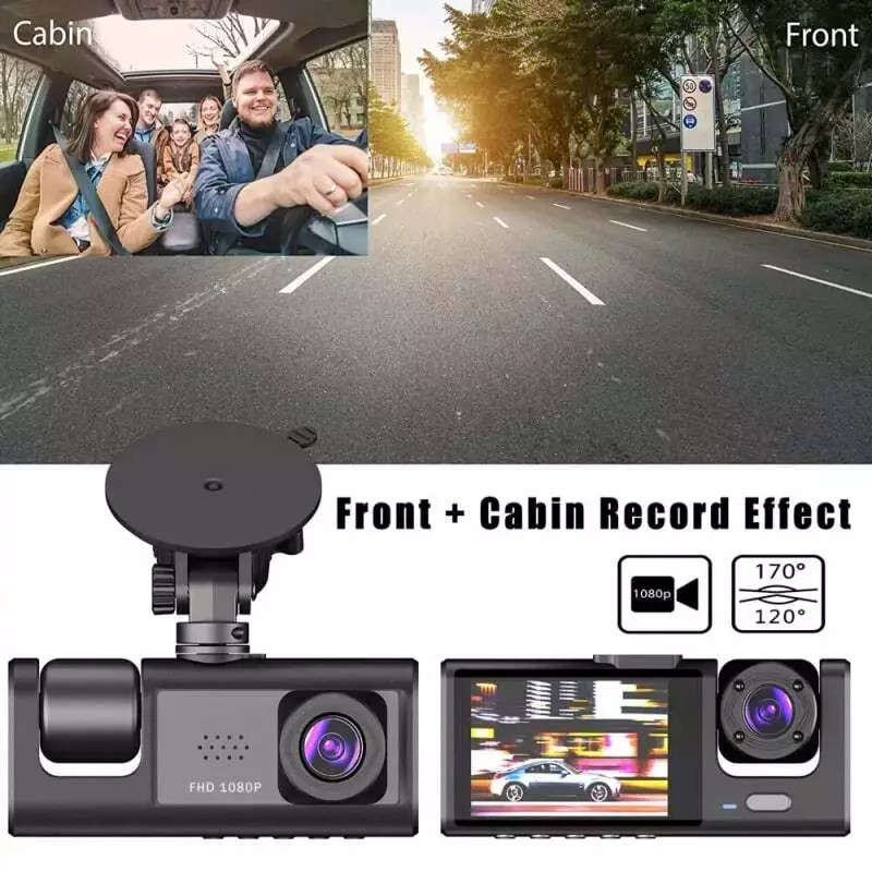1080P HD Car Dual Lens Driving Recorder Front and Rear Built-in Video Recorder Camera G Sensor
