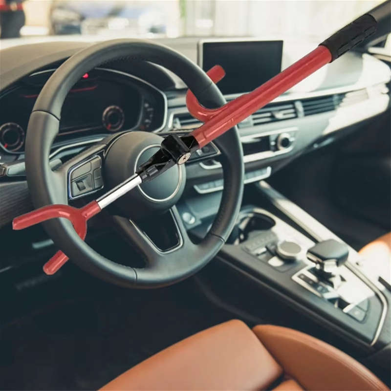 Car Anti-theft Lock Steering Wheel Lock Retractable Universal Car/Truck Wheel Lock With Key
