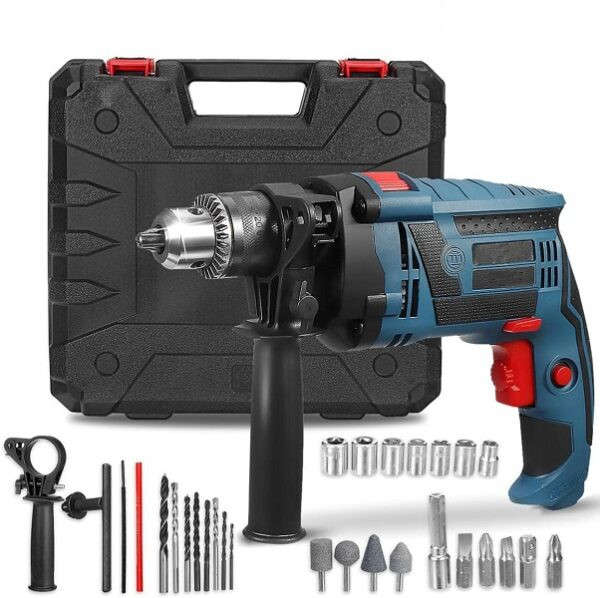 220V Electric Impact Drill Ergonomic Design Home Work Tool Set