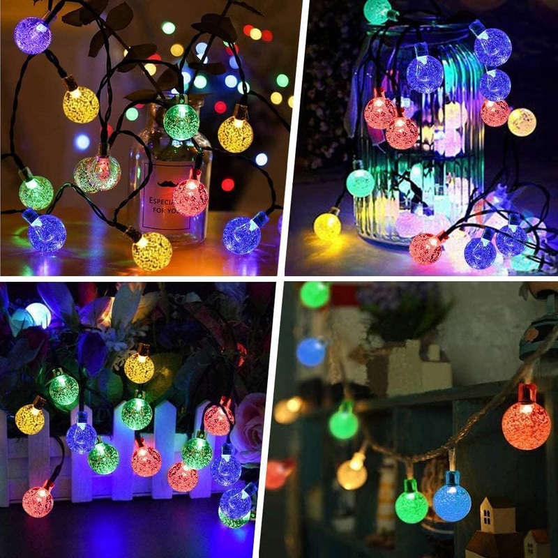5M Solar Bubble Ball Waterproof RGB Crystal Ball Light String