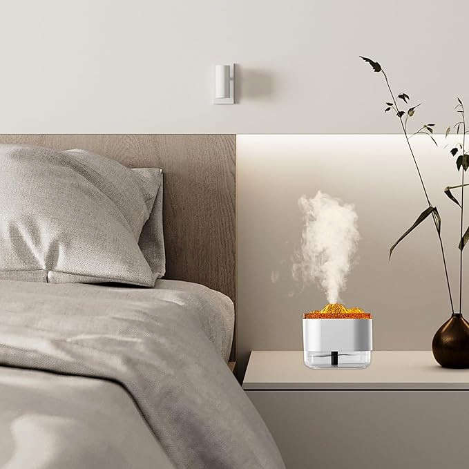 Flame aromatherapy diffuser silent humidifier suitable for home, bedroom