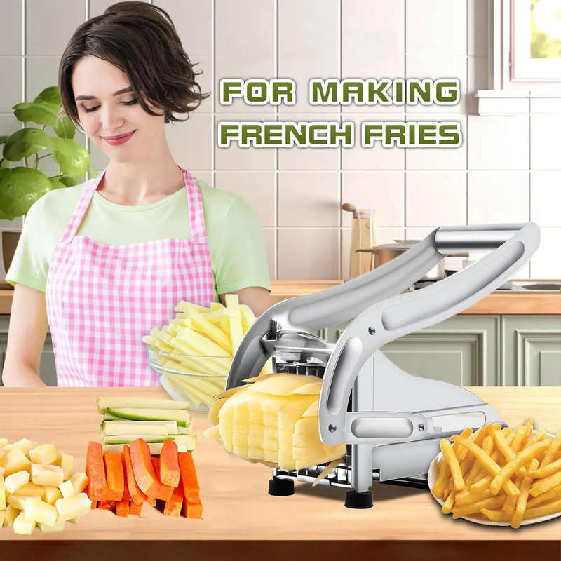 Professional grade stainless steel french fry cutter vegetable chopper