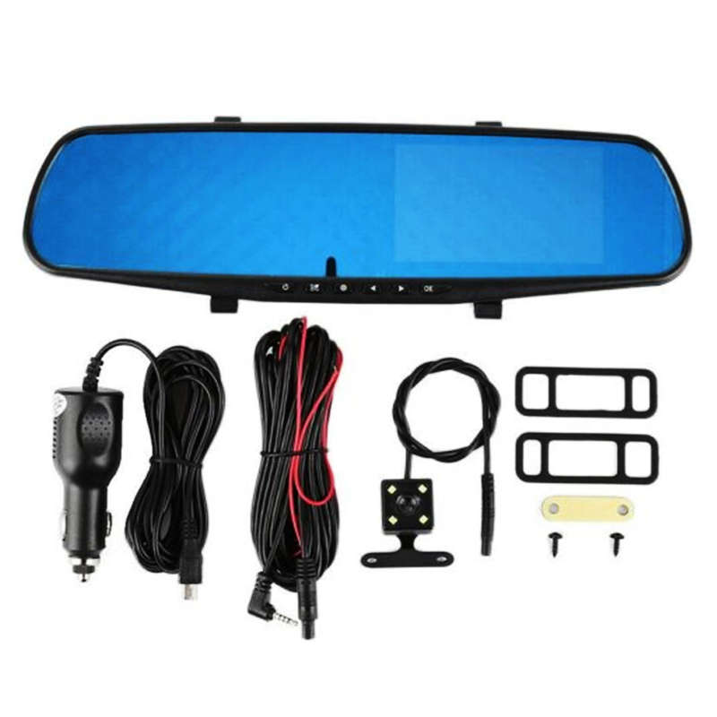 Full HD Car DVR Rearview Mirror Dual Channel Driving Recorder