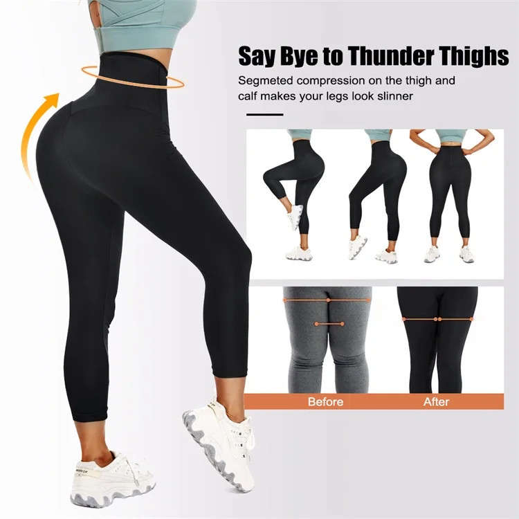 High waist tummy control tights fat burning body shaper quick dry yoga pants running fitness tights