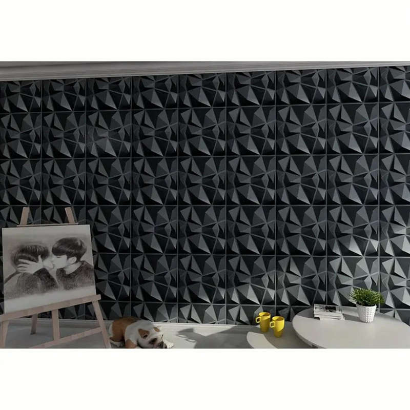 10pcs 3D PVC waterproof and easy to clean wall panels with diamond texture design