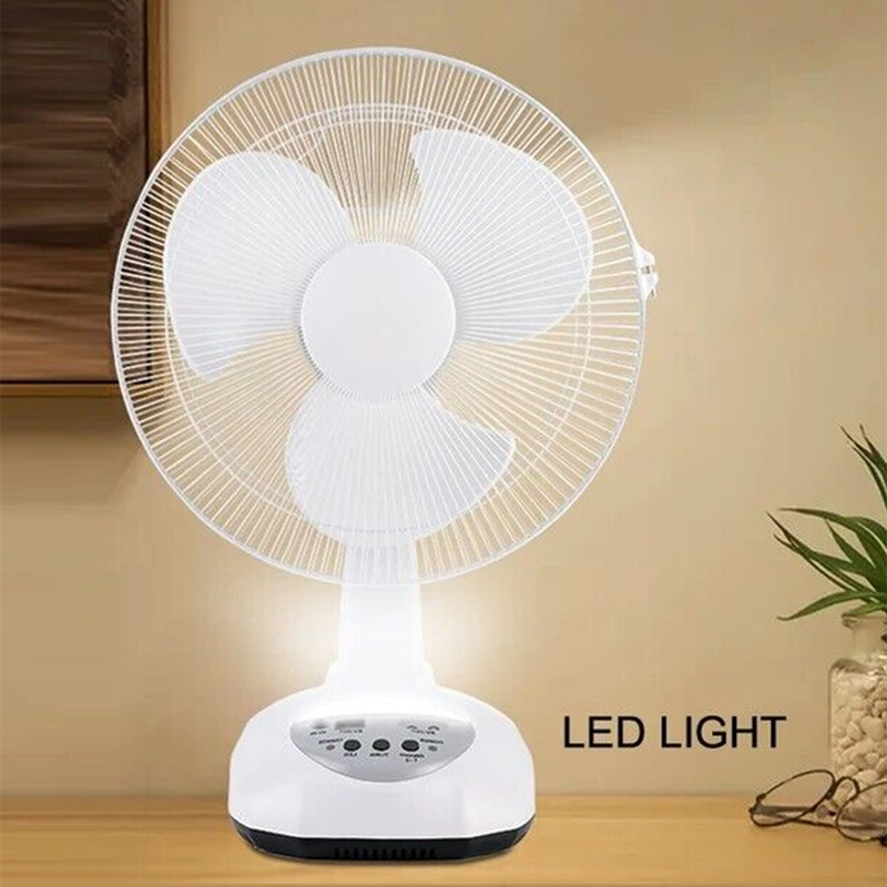 12 Inch Solar Powered Fan Rechargeable Portable Fan Camping Travel