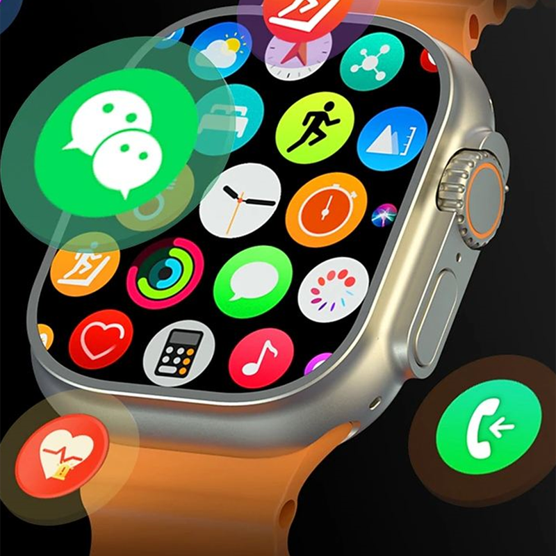 T20 Ultra 2 smartwatch with heart rate and exercise monitoring, comes with 4 straps