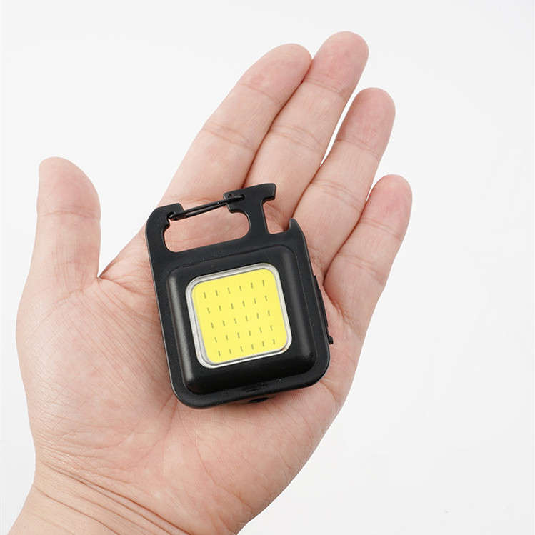 Mini COB Work Light Keychain Flashlight Portable USB Rechargeable Camping Magnetic Light