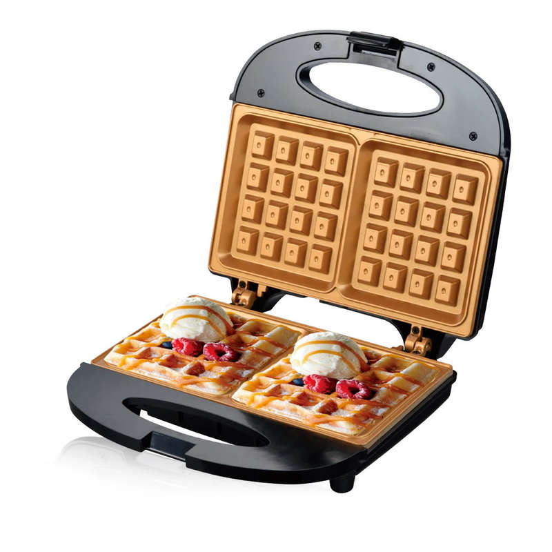 Gold Double-Sided Heating Panini Maker Mini Toaster Breakfast Sandwich Maker Waffle Maker