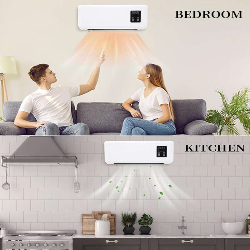 Wall-mounted mobile air conditioning cooler and heater with LED screen and remote control