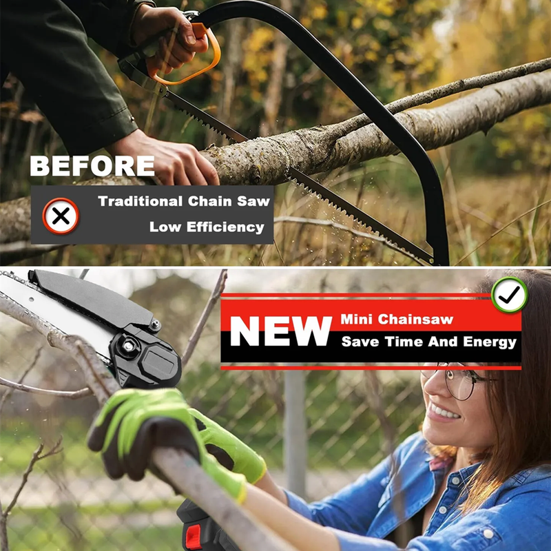 Mini Wood Cutter Battery Power Handheld Electric Chainsaw Cordless Chain Saw