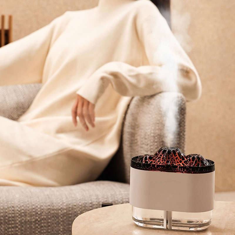 Flame aromatherapy diffuser silent humidifier suitable for home, bedroom