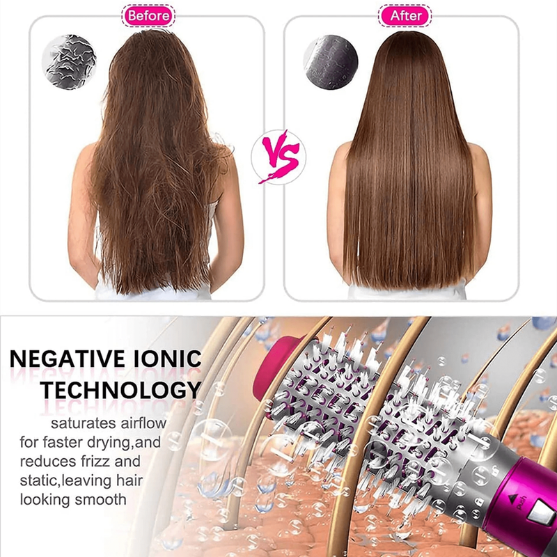 5-in-1 hot air styler set for curling, straightening and volumizing