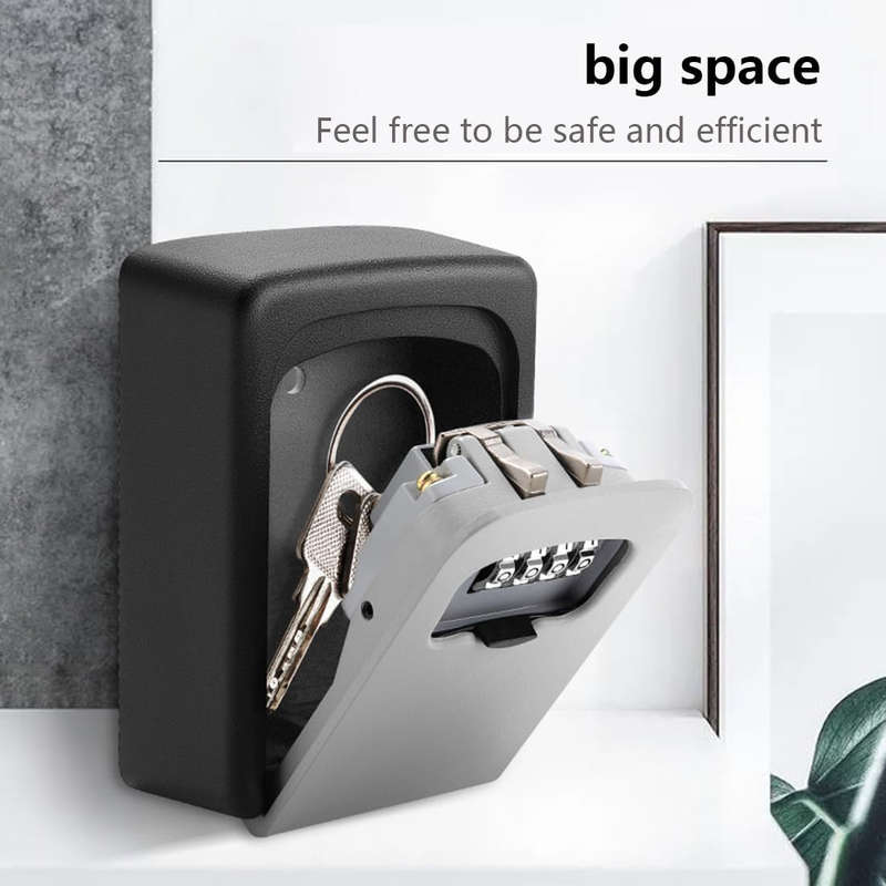 Gray key box wall mounted waterproof outdoor key hider suitable for home garage gym