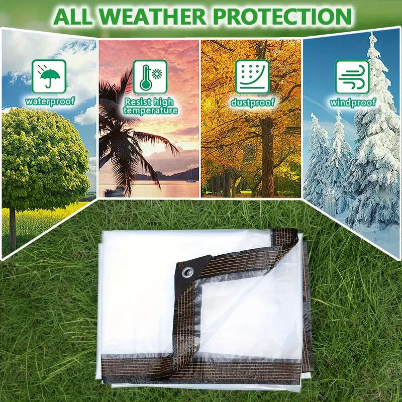 Transparent waterproof tarpaulin durable outdoor covering for patio, garden