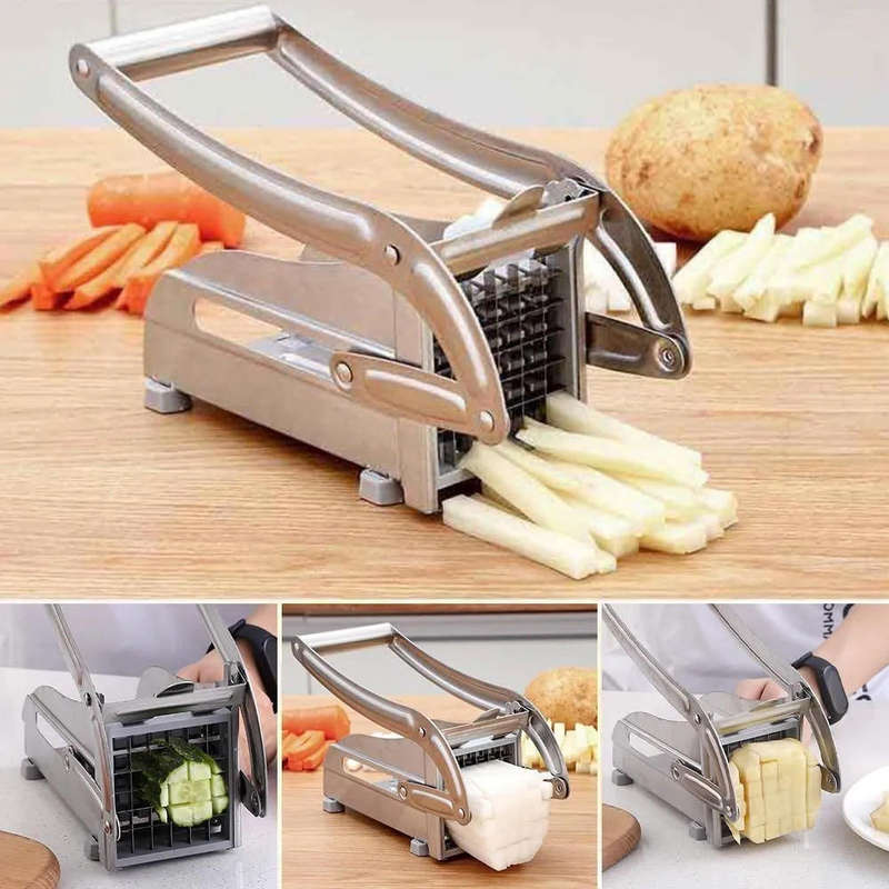 Professional grade stainless steel french fry cutter vegetable chopper