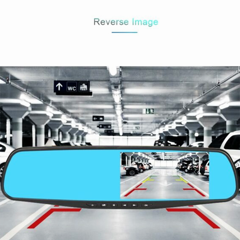 Full HD Car DVR Rearview Mirror Dual Channel Driving Recorder