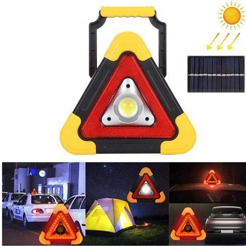 Triangular Solar Safety Light Rechargeable Emergency Work Light