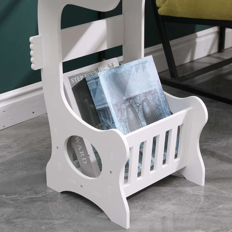 Modern design round side table with integrated storage basket suitable for living room, bedroom