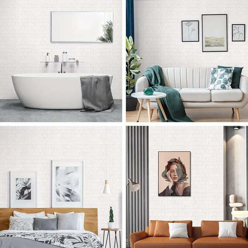 40pcs Waterproof 3D Foam Wall Tile Stickers Texture Design PVC Wall Stickers