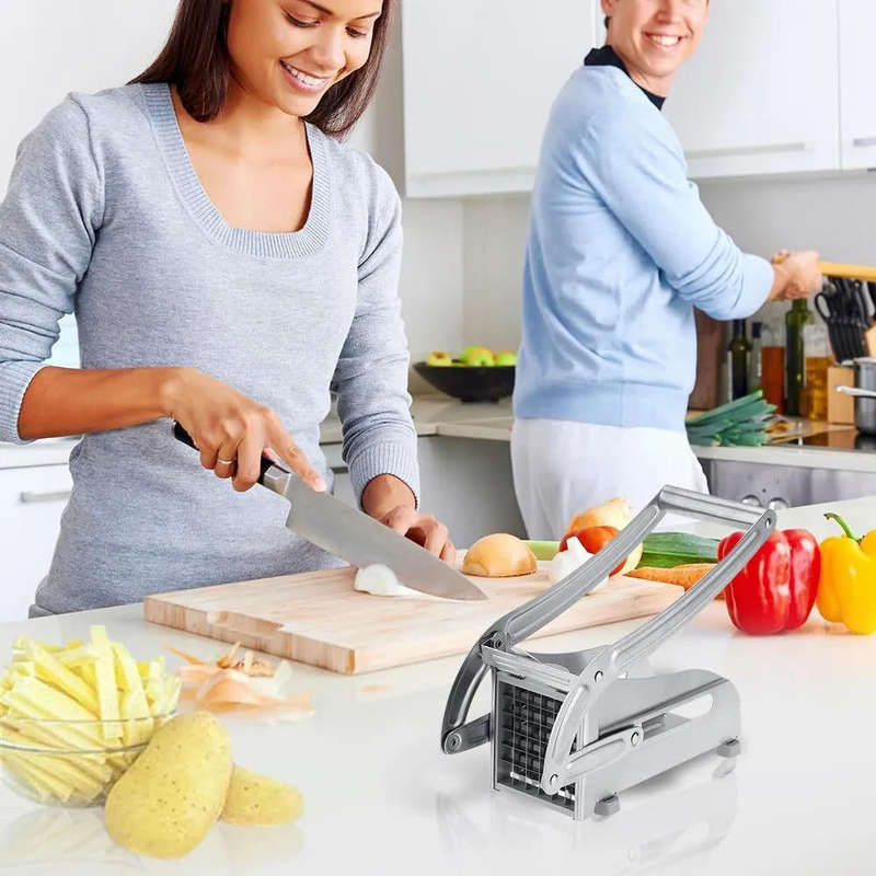 Professional grade stainless steel french fry cutter vegetable chopper