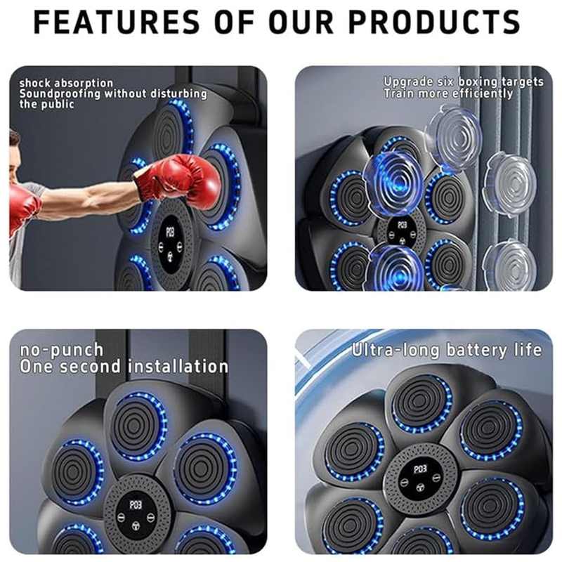 Electronic boxing music fitness machine wall mounted smart boxing machine suitable for home exercise