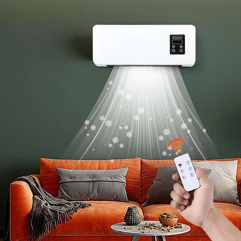 Wall-mounted mobile air conditioning cooler and heater with LED screen and remote control