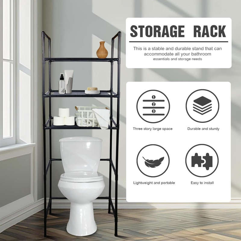 Bathroom three-layer storage cabinet bathroom multi-functional storage rack