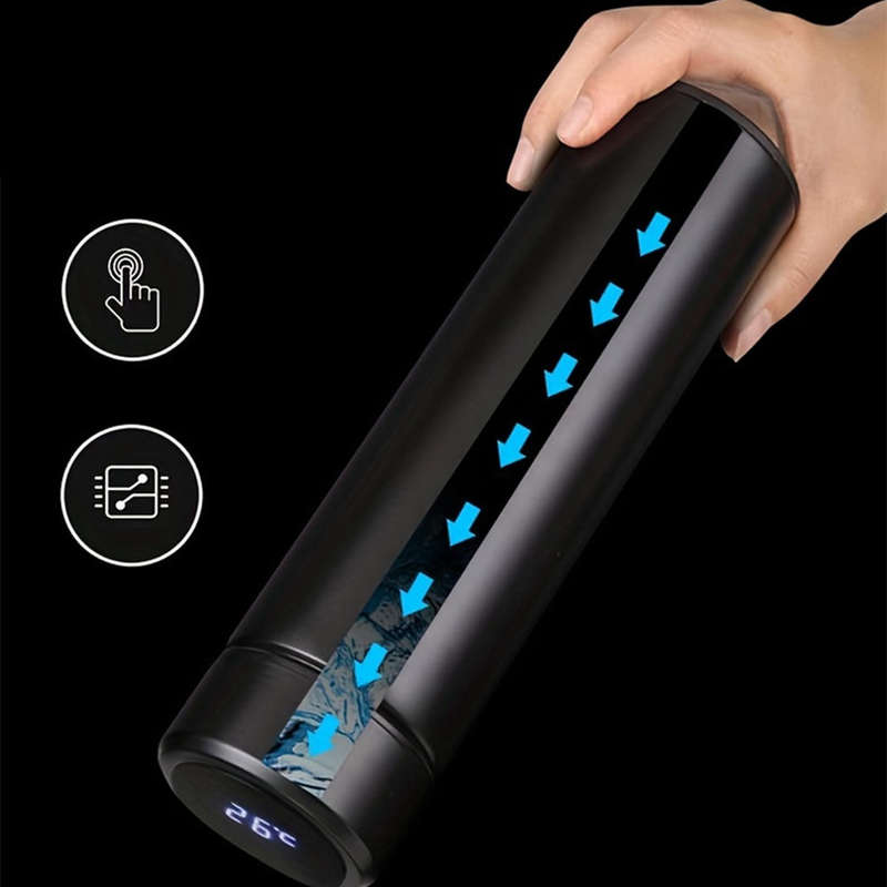 Double wall thermos cup with LED temperature display