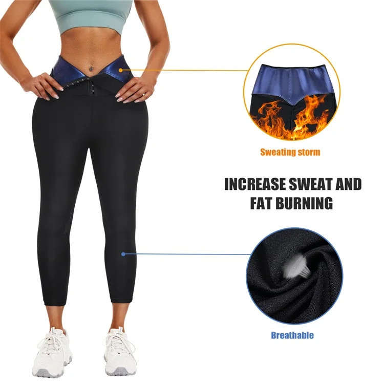 High waist tummy control tights fat burning body shaper quick dry yoga pants running fitness tights