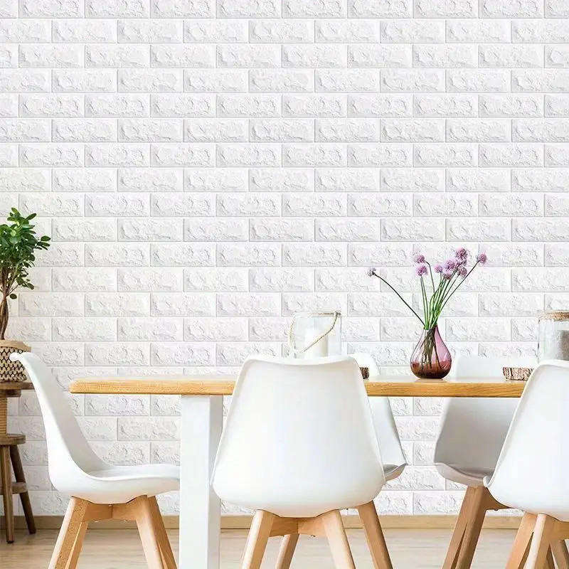 40pcs Waterproof 3D Foam Wall Tile Stickers Texture Design PVC Wall Stickers