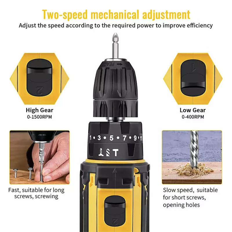 21V Cordless Drill Set Power Tool Set with 2 X Rechargeable Batteries and Tool Box