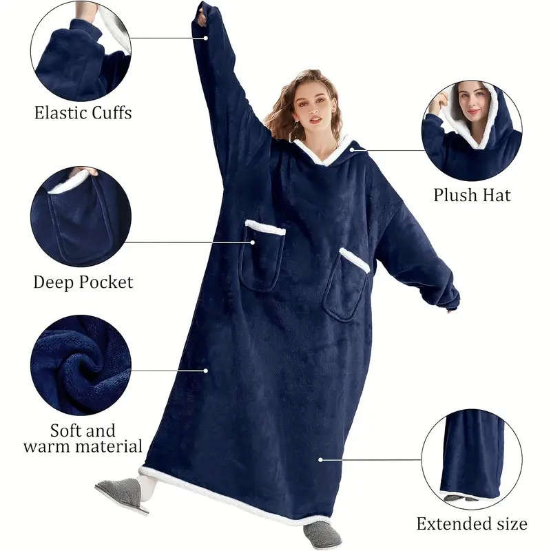Winter Plush One-Piece Pajamas Fleece Hoodies for Adults Suitable for Family Use