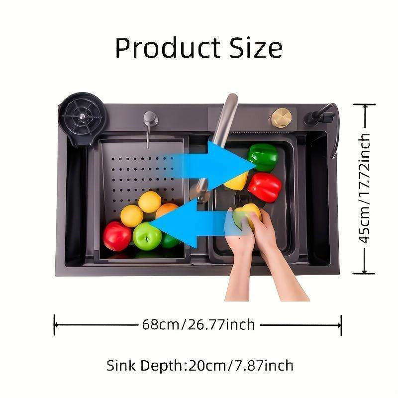 304 stainless steel household luxury sink black embedded kitchen sink