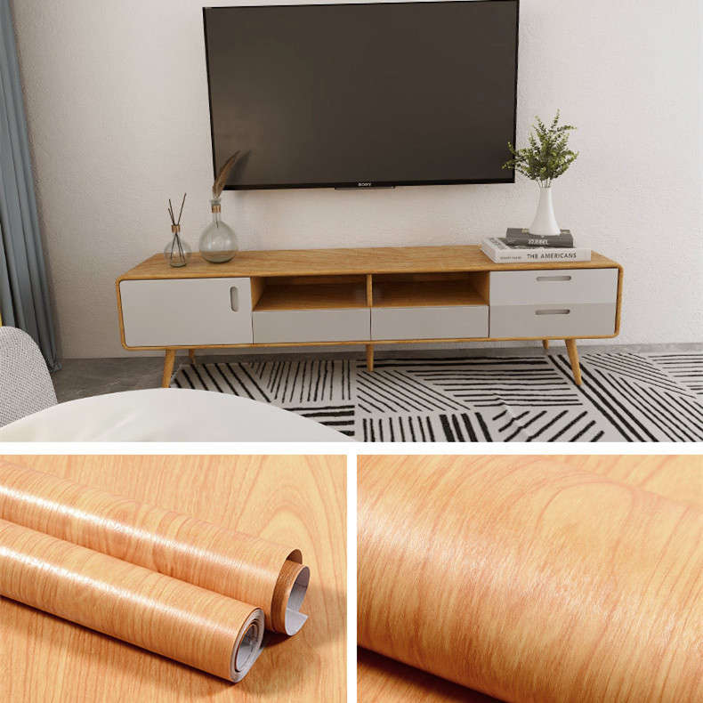 45cm*100cm Thickened Wood Grain Sticker Self-adhesive PVC Wallpaper Wardrobe Cabinet Wallpaper