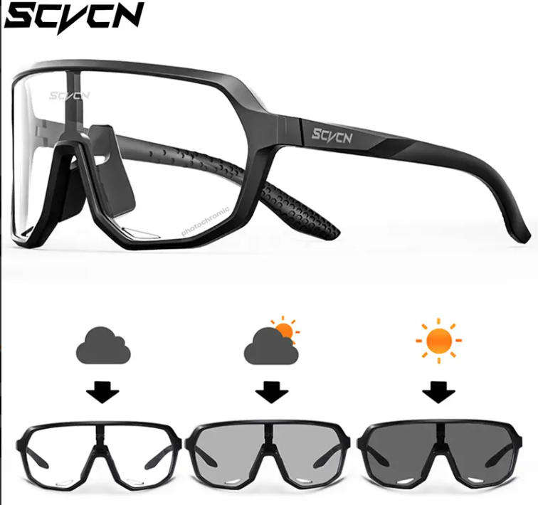 SCVCN X63 Casual Sport Sunglasses Black/Photocromic