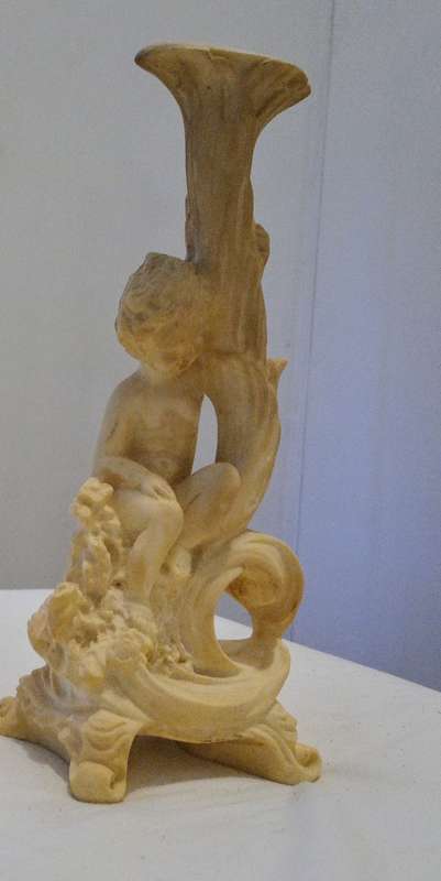 Vintage Beige Color Candle Holder Naked Body Figurant