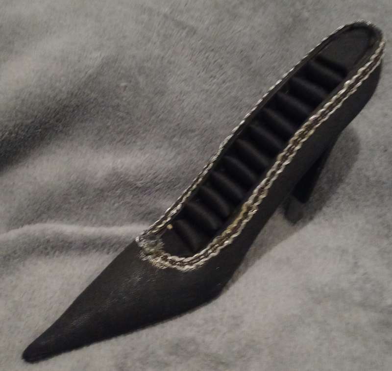 Vintage Black Shoe Ring Holder