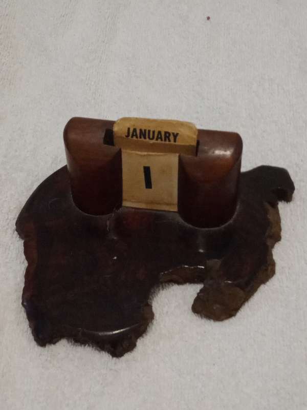 Vintage Antique Hand Made Weatherwoods Desk Calendar.