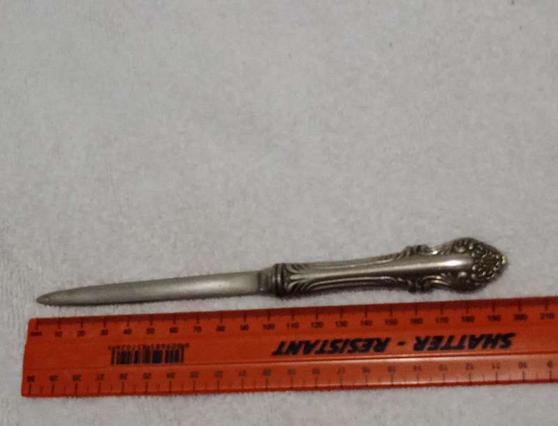 Vintage Silver Metal Letter Opener  20 cm In Length