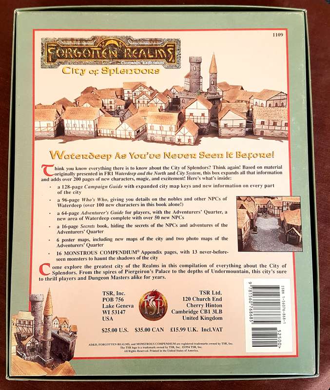 Advanced Dungeons & Dragons City of Splendors