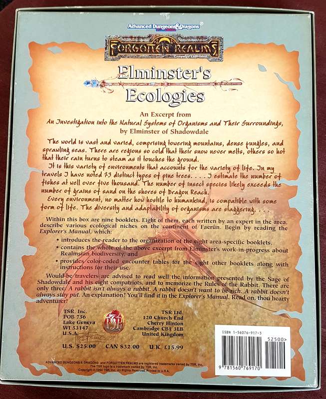 Advanced Dungeons & Dragons Elminster's Ecologies