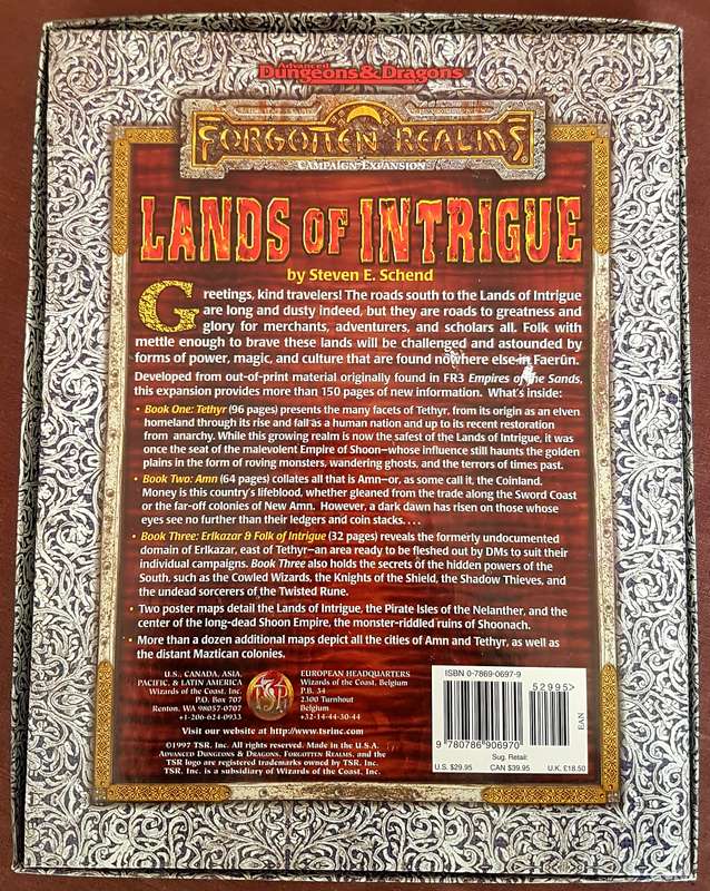 Advanced Dungeons & Dragons  Forgotten Realms Lands of Intrigue