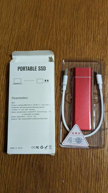 2TB-ULtra thin  Portable SSD Type-C USB 3.1 External Drive
