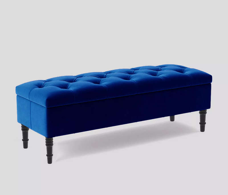 Chesterfield Velvet Storage Ottoman Bench