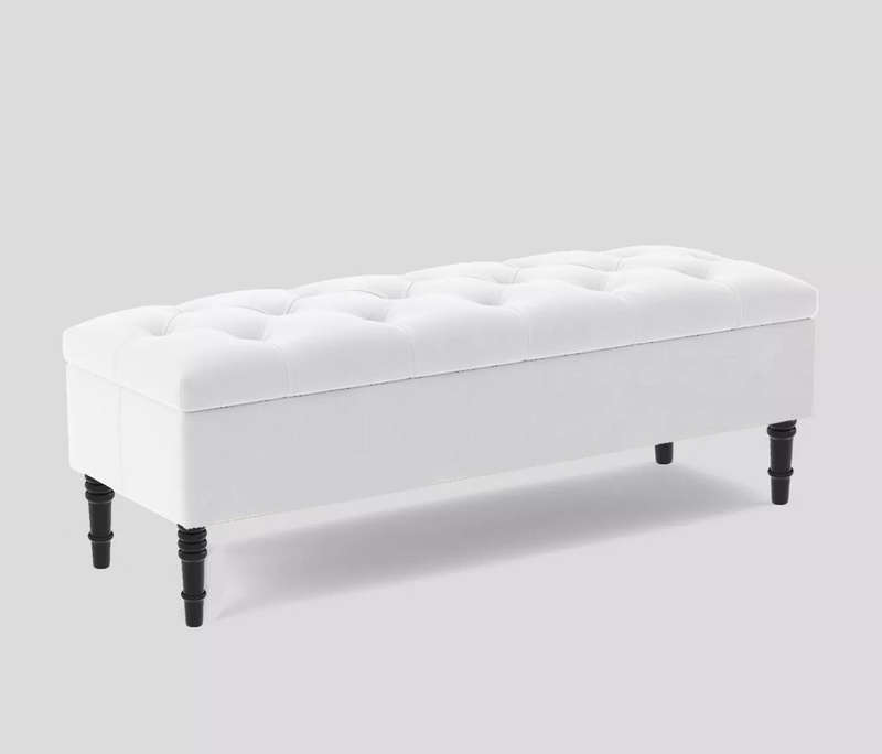 Chesterfield Velvet Storage Ottoman Bench
