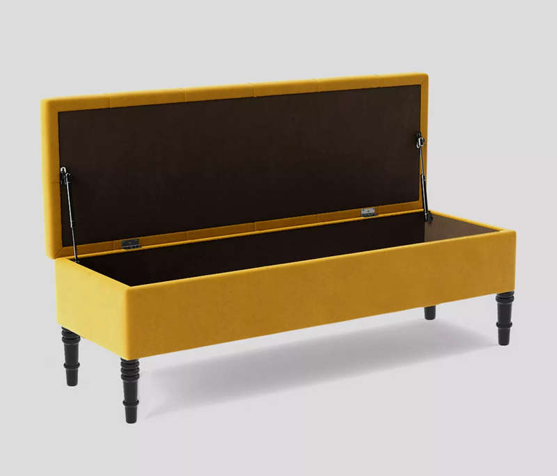 Chesterfield Velvet Storage Ottoman Bench