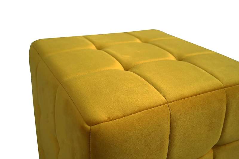 Polyester Velvet Stool (Mustard Yellow)