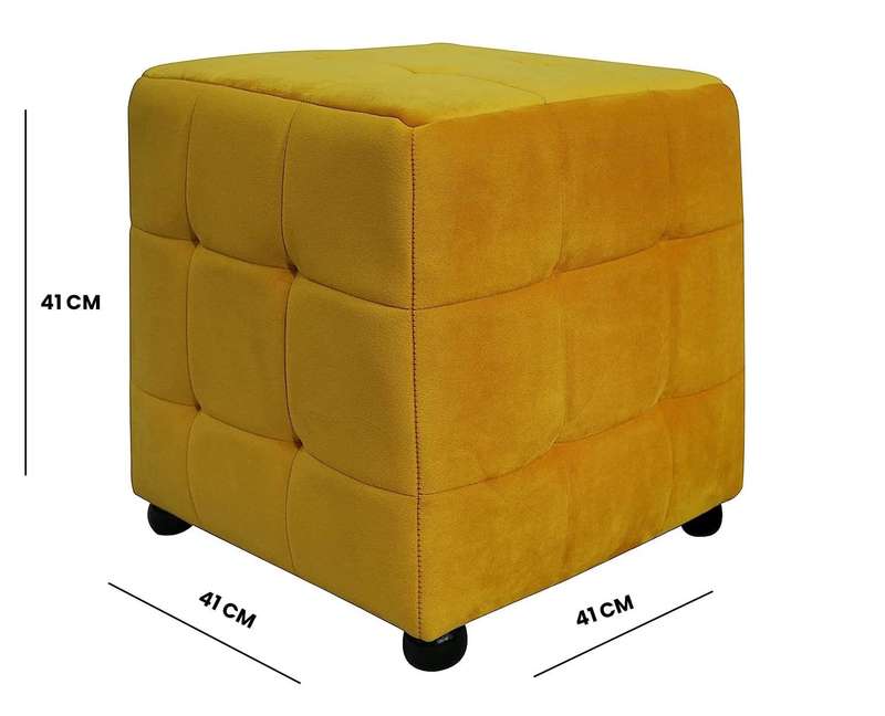 Polyester Velvet Stool (Mustard Yellow)