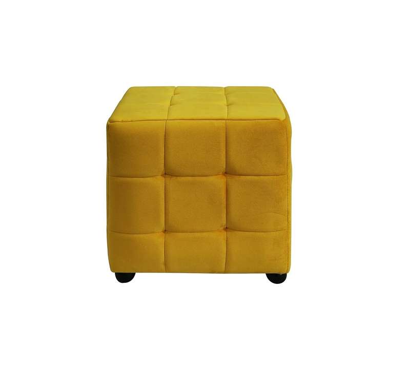 Polyester Velvet Stool (Mustard Yellow)